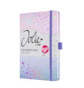 Buchkalender J6347, violett, rosa, 1 Woche / 2 Seiten, 13,5x20,3cm (A5), 2026