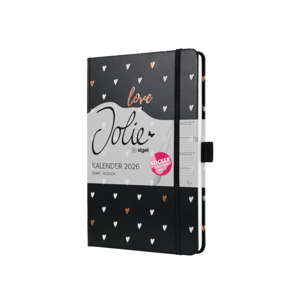 2 Stück Sigel Buchkalender J6335, schwarz, 1 Woche / 2 Seiten, 13,5x20,3cm (A5) 4004360774850 Sigel