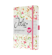 Buchkalender J6307, beige, pink, 1 Woche / 2 Seiten, 13,5x20,3cm (A5), 2026