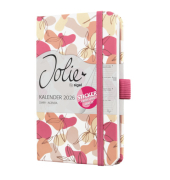 Buchkalender J6358, Jolie, pink, beige, wei&szlig;, 1 Woche / 2 Seiten, 9,5x15cm (A6), 2027