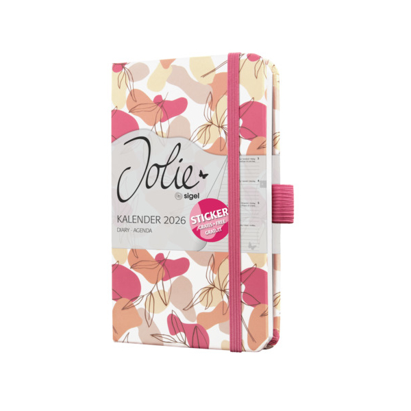 2 Stück Sigel Buchkalender J6358, pink, beige, weiß, 1 Woche / 2 Seiten, 9,5x15cm (A6) 4004360775000 Sigel