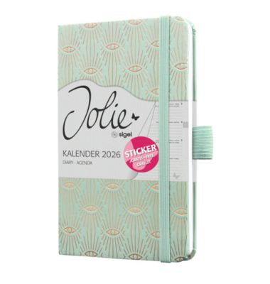 Buchkalender J6356, Jolie, hellblau, 1 Woche / 2 Seiten, 9,5x15cm (A6), 2026