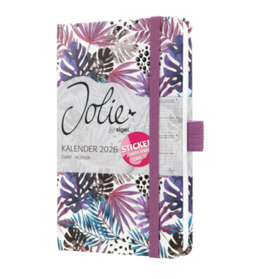 Buchkalender J6354, lila, beere, blau, 1 Woche / 2 Seiten, 9,5x15cm (A6)