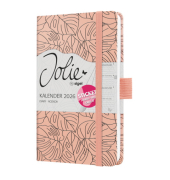 Buchkalender J6352, Jolie, ros&eacute;, schwarz, 1 Woche / 2 Seiten, 9,5x15cm (A6), 2026