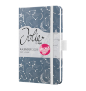 Buchkalender J6348, Jolie, blau, wei&szlig;, 1 Woche / 2 Seiten, 9,5x15cm (A6), 2027