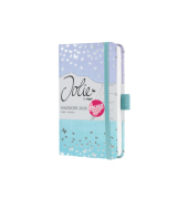 Buchkalender J6346, blau, violett, 1 Woche / 2 Seiten, 9,5x15cm (A6), 2026