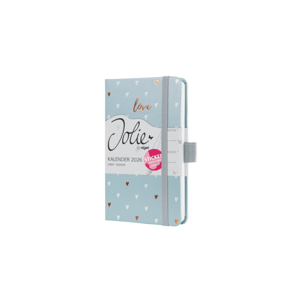 2 Stück Sigel Buchkalender J6334, Jolie, grau, 1 Woche / 2 Seiten, 9,5x15cm (A6), 2026 4004360775215 Sigel