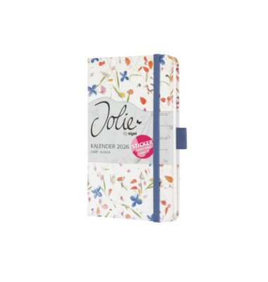 Buchkalender J6306, beige, violett, 1 Woche / 2 Seiten, 9,5x15cm (A6), 2026