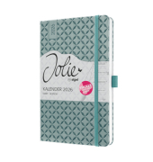 Buchkalender J6133, mittelblau, 1 Woche / 2 Seiten, 13,5x20,3cm (A5), 2026