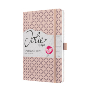 Buchkalender J6131, Jolie, ros&eacute;, 1 Woche / 2 Seiten, 13,5x20,3cm (A5), 2026
