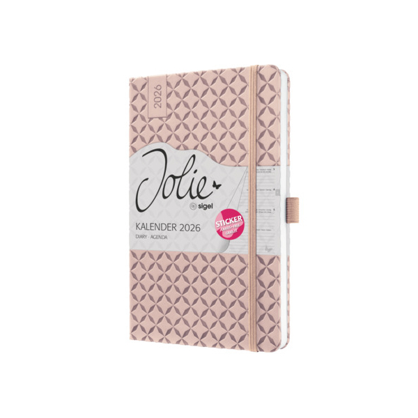 2 Stück Sigel Buchkalender J6131, rosé, 1 Woche / 2 Seiten, 13,5x20,3cm (A5) 4004360775604 Sigel