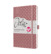 Buchkalender J6129, Jolie, dunkelrot, 1 Woche / 2 Seiten, 13,5x20,3cm (A5), 2027