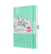 Buchkalender J6127, mintgr&uuml;n, 1 Woche / 2 Seiten, 13,5x20,3cm (A5), 2026