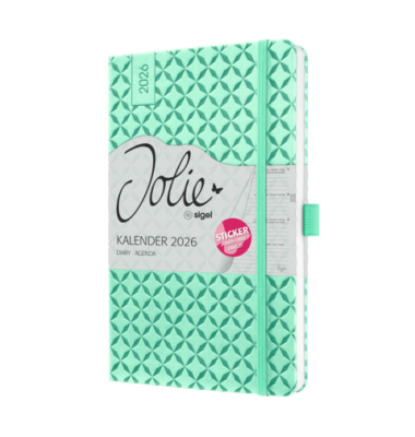 Buchkalender Flair A5 2026 mint green