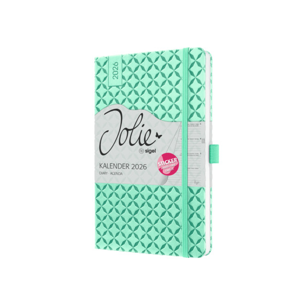2 Stück Sigel Buchkalender J6127, mintgrün, 1 Woche / 2 Seiten, 13,5x20,3cm (A5) 4004360775666 Sigel