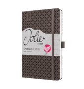 Buchkalender J6123, braun, 1 Woche / 2 Seiten, 13,5x20,3cm (A5), 2026