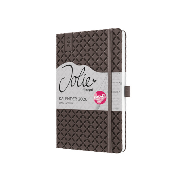 2 Stück Sigel Buchkalender J6123, braun, 1 Woche / 2 Seiten, 13,5x20,3cm (A5) 4004360775727 Sigel