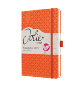Buchkalender J6119, orange, 1 Woche / 2 Seiten, 13,5x20,3cm (A5), 2026