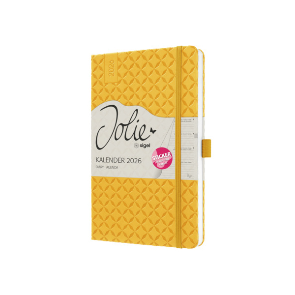 2 Stück Sigel Buchkalender J6117, gelb, 1 Woche / 2 Seiten, 13,5x20,3cm (A5) 4004360775819 Sigel