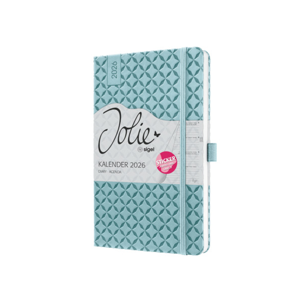 2 Stück Sigel Buchkalender J6113, hellblau, 1 Woche / 2 Seiten, 13,5x20,3cm (A5) 4004360775840 Sigel