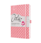 Buchkalender J6111, rosa, 1 Woche / 2 Seiten, 13,5x20,3cm (A5), 2026