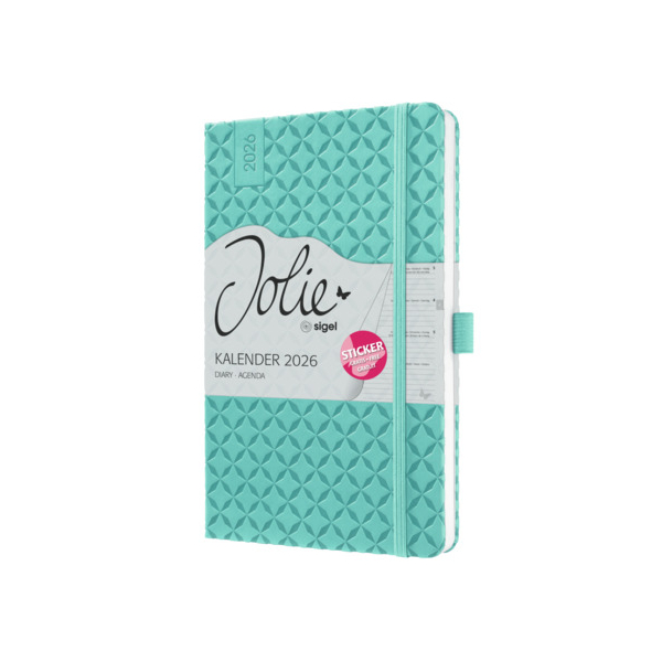 2 Stück Sigel Buchkalender J6103, petrolblau, 1 Woche / 2 Seiten, 13,5x20,3cm (A5), 2026 4004360775932 Sigel