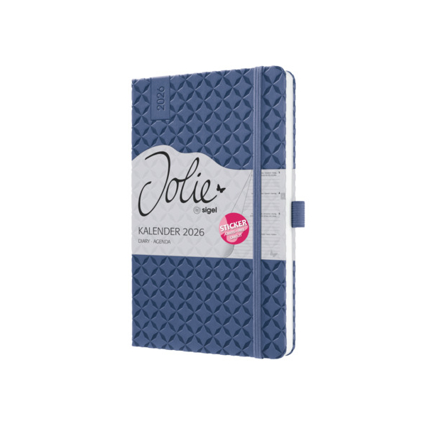 2 Stück Sigel Buchkalender J6101, blau, 1 Woche / 2 Seiten, 13,5x20,3cm (A5) 4004360775963 Sigel