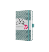 Buchkalender J6132, Jolie, mittelblau, 1 Woche / 2 Seiten, 9,5x15cm (A6), 2026