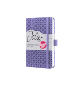 Buchkalender J6124, lila, 1 Woche / 2 Seiten, 9,5x15cm (A6), 2026