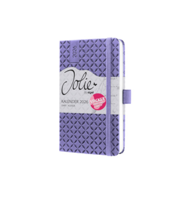 Buchkalender Flair A6 2026 dark purple