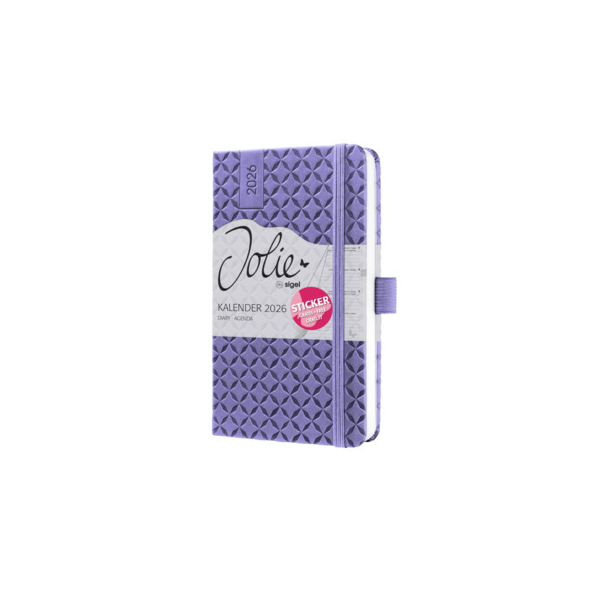 2 Stück Sigel Buchkalender J6124, lila, 1 Woche / 2 Seiten, 9,5x15cm (A6) 4004360776137 Sigel