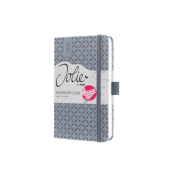 Buchkalender J6120, Jolie, hellgrau, 1 Woche / 2 Seiten, 9,5x15cm (A6), 2026
