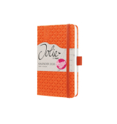 Buchkalender J6118, Jolie, orange, 1 Woche / 2 Seiten, 9,5x15cm (A6), 2026