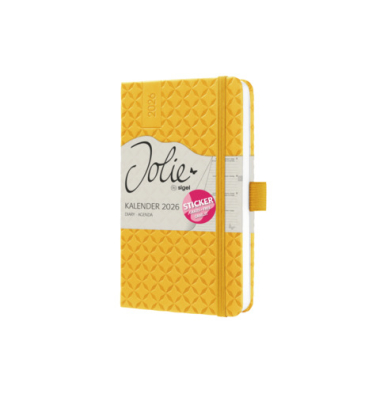 Buchkalender Flair A6 2026 mango yellow