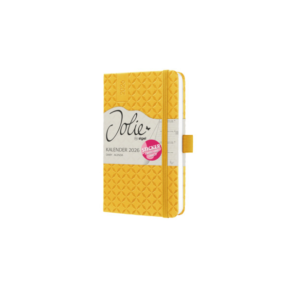 2 Stück Sigel Buchkalender J6116, gelb, 1 Woche / 2 Seiten, 9,5x15cm (A6) 4004360776250 Sigel