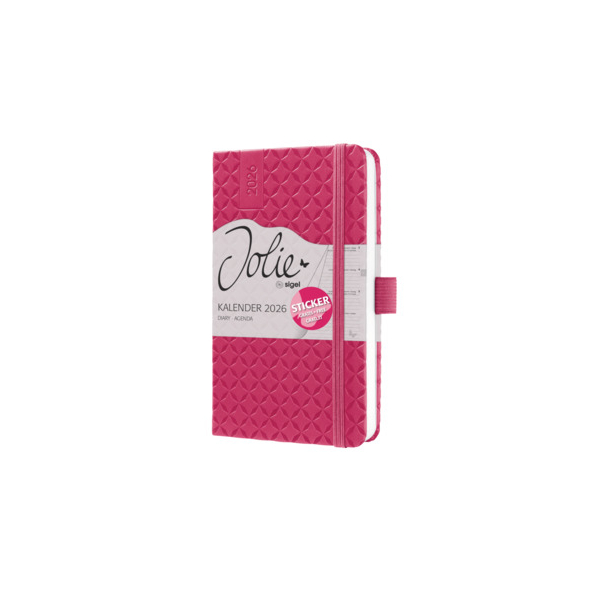 2 Stück Sigel Buchkalender J6104, Jolie, pink, 1 Woche / 2 Seiten, 9,5x15cm (A6), 2026 4004360776342 Sigel