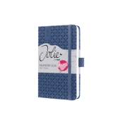 Buchkalender J6100, blau, 1 Woche / 2 Seiten, 9,5x15cm (A6), 2026