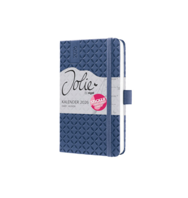 Buchkalender J6100, blau, 1 Woche / 2 Seiten, 9,5x15cm (A6), 2026