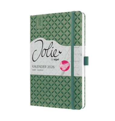 Buchkalender Flair A5 2026 natural green