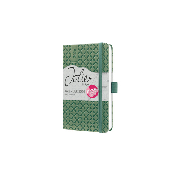 2 Stück Sigel Buchkalender J6134, grün, 1 Woche / 2 Seiten, 9,5x15cm (A6) 4004360776601 Sigel
