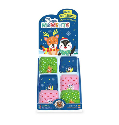 Notizbuch 965752, Snow Friends, farbig sortiert, A7, liniert, 100g, 40 Blatt / 80 Seiten