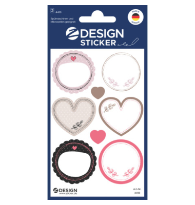 Haushaltsetikette Herz & Kreis