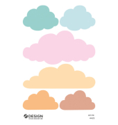 Haushaltsetikette Wolke bunt