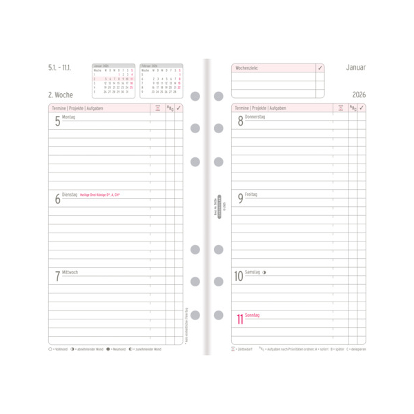 4004182088425 - Kalendereinlage 50256 Wochenplan 1 Woche   2 Seiten  (Midi (96x172cm)) 2026 4004182088425 Chronoplan
