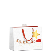 Geschenktasche 7522-2506-Q, Weihnachten, mit Trageband / Geschenkanh&auml;nger, Schlitten, 26cm x 32cm