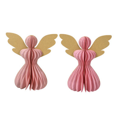 Weihn.Figur Wabe Engel rosa sortiert