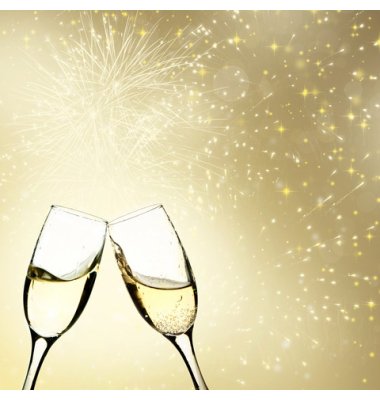 Neujahr Zelltuchserviette 25x25cm