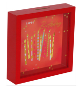 Spardose Kasten (mittel) 746107 , "Happy Birthday"