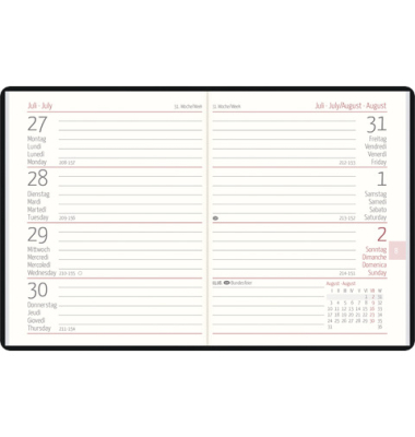 Taschenkalender 660097, sortiert, 2 Seiten / 1 Woche, 