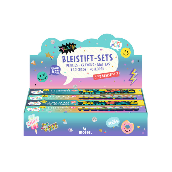 12 Stück Moses Bleistift-Set, 26305, Härte HB, sortiert 4033477263056 Moses